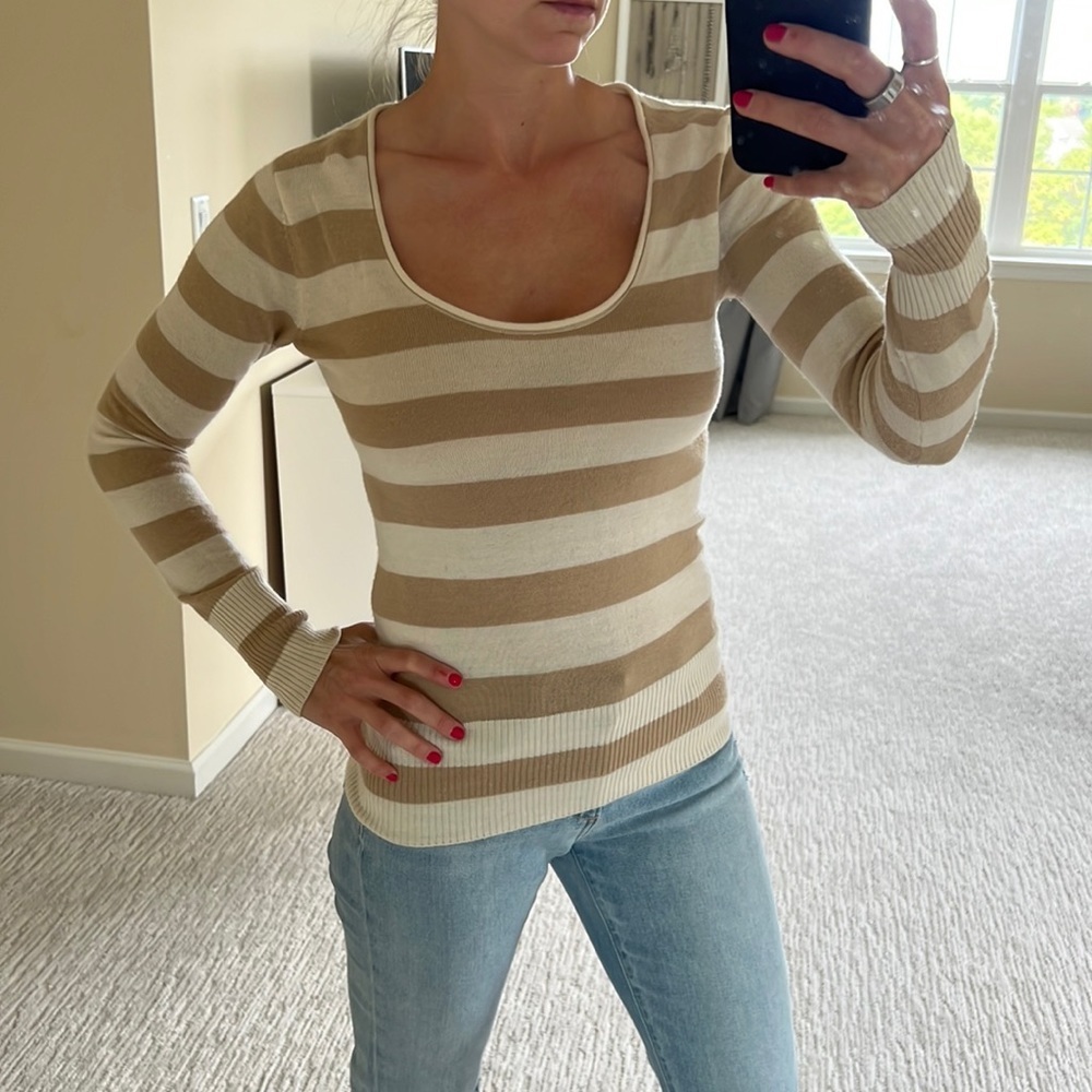 Striped Scoop neck sweater